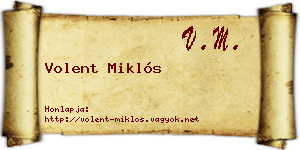 Volent Miklós névjegykártya