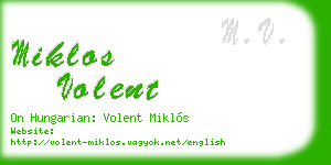 miklos volent business card